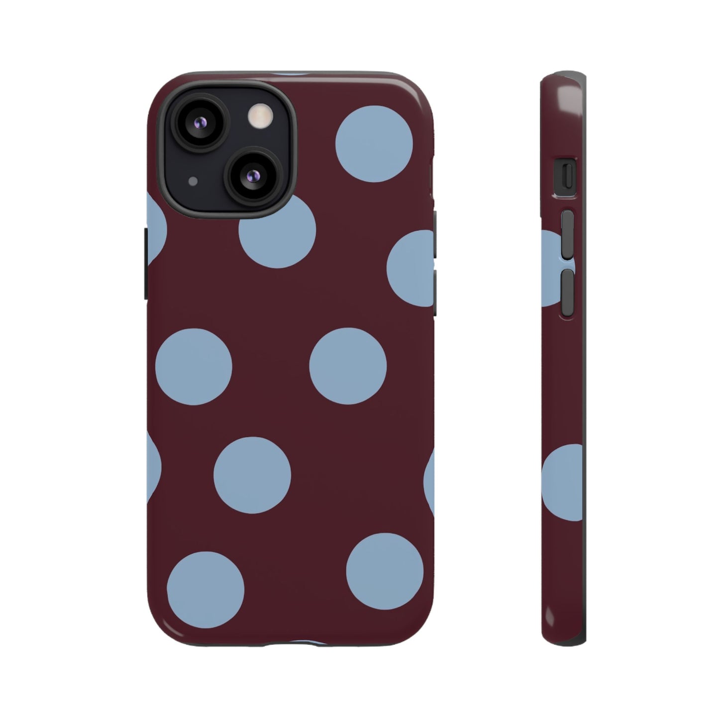 Blue & Burgundy Polka Dot Tough Phone Case