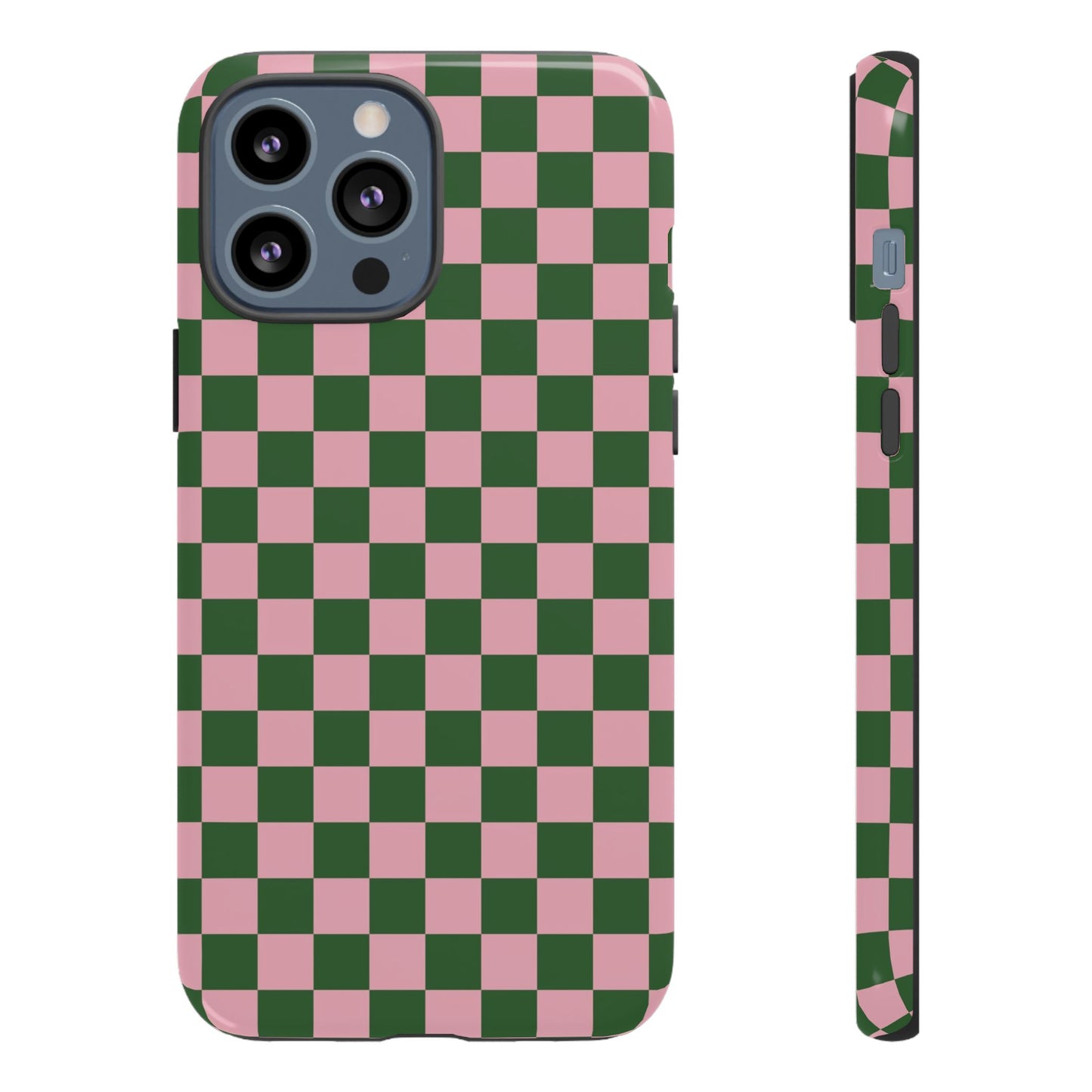 Green & Pink Checkered Phone Case