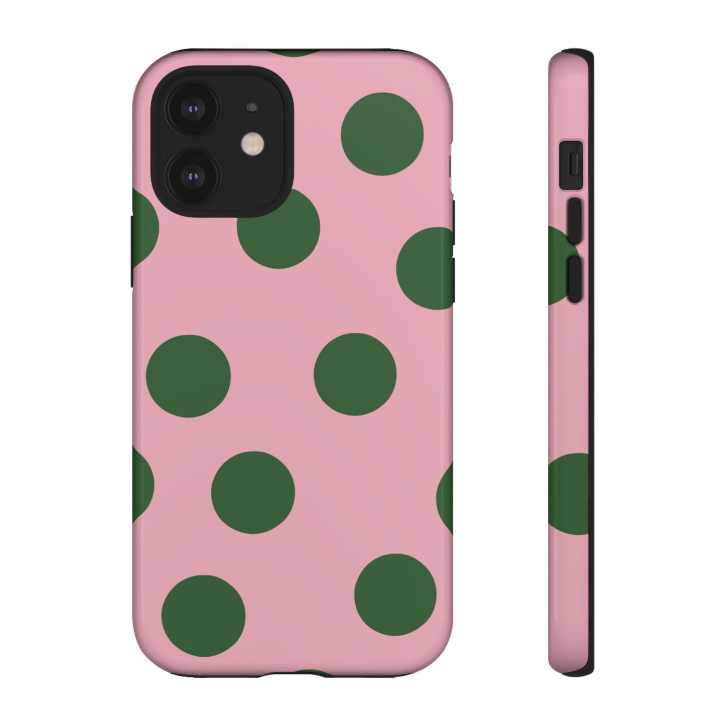 Pink & Green Polka Dot Tough Phone Case
