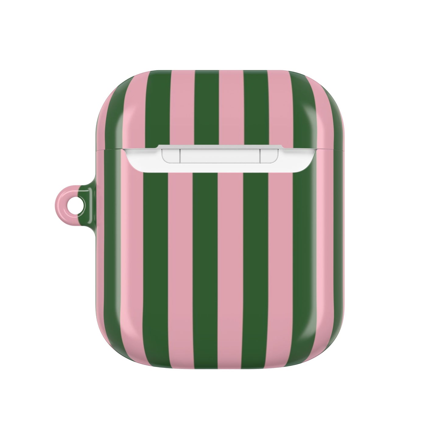 AirPods Case — Pink & Green Vertical Stripe Protective Cover
