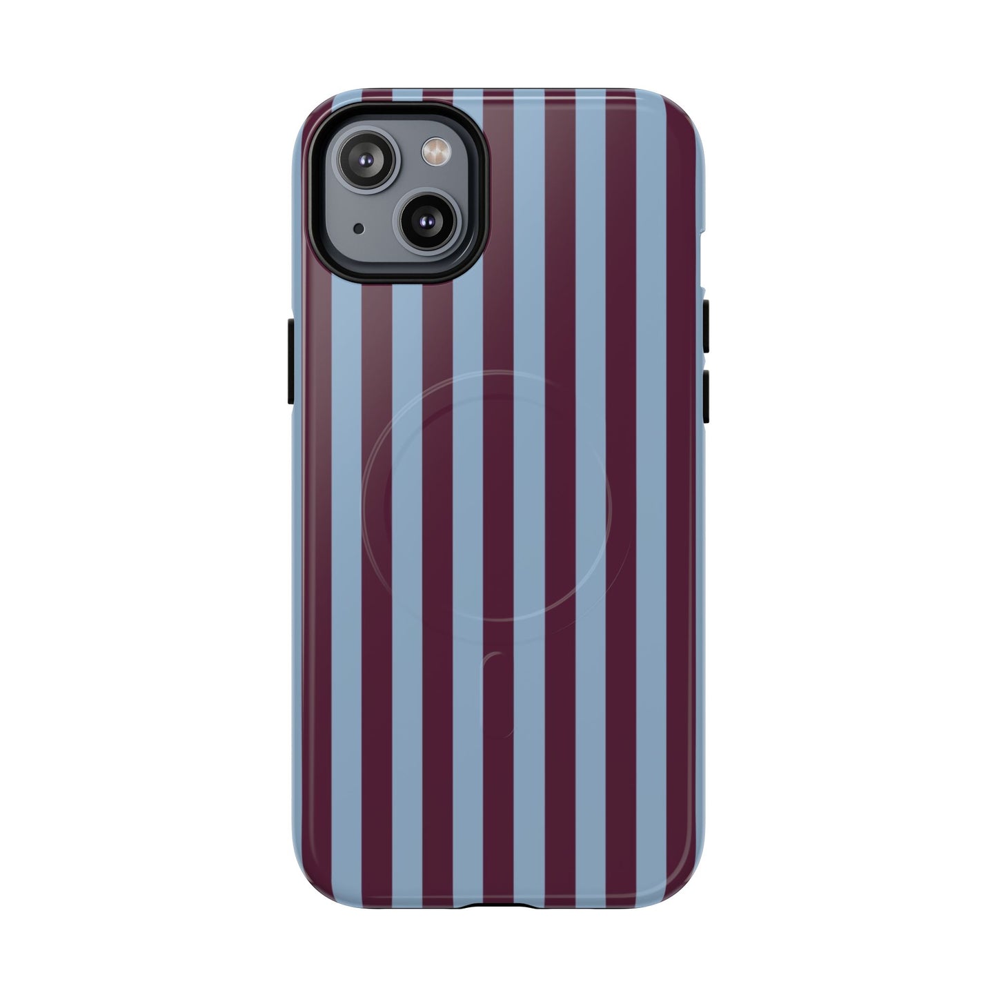 Burgundy & Blue Striped Magnetic Phone Case