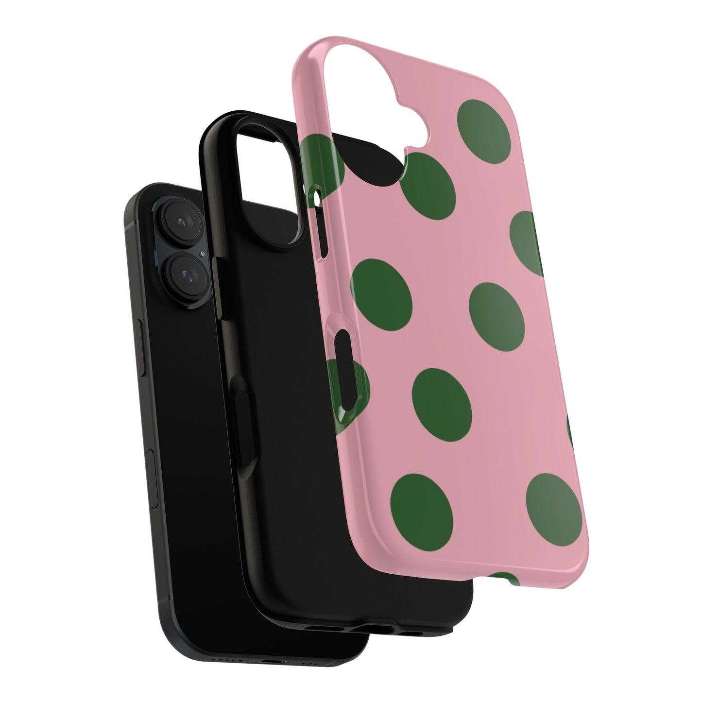 Pink & Green Polka Dot Tough Phone Case
