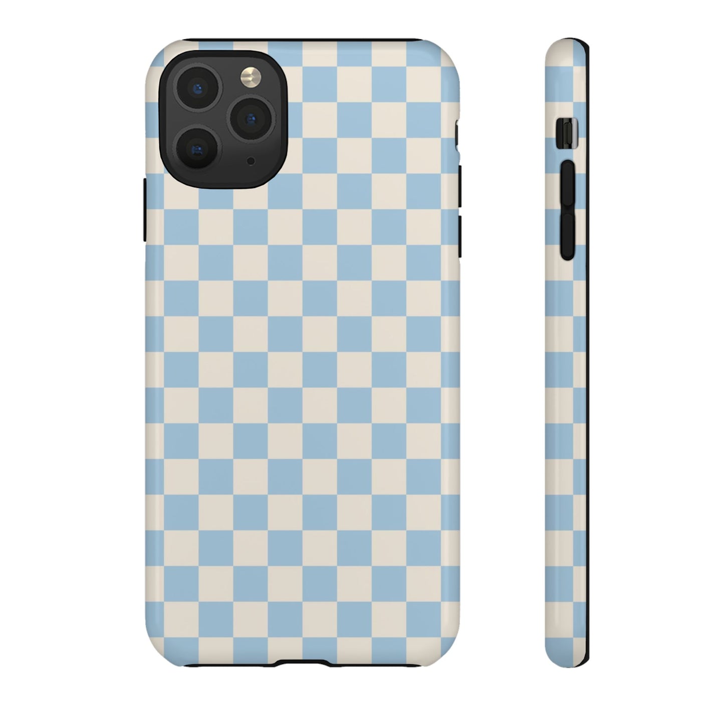 Blue & Beige Checkered Phone Case