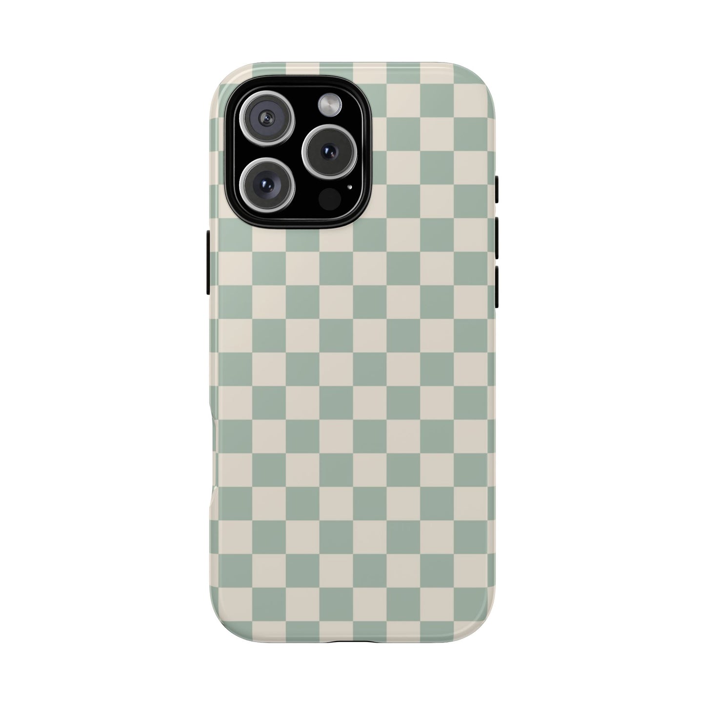 Sage Green & Beige Checkered Phone Case