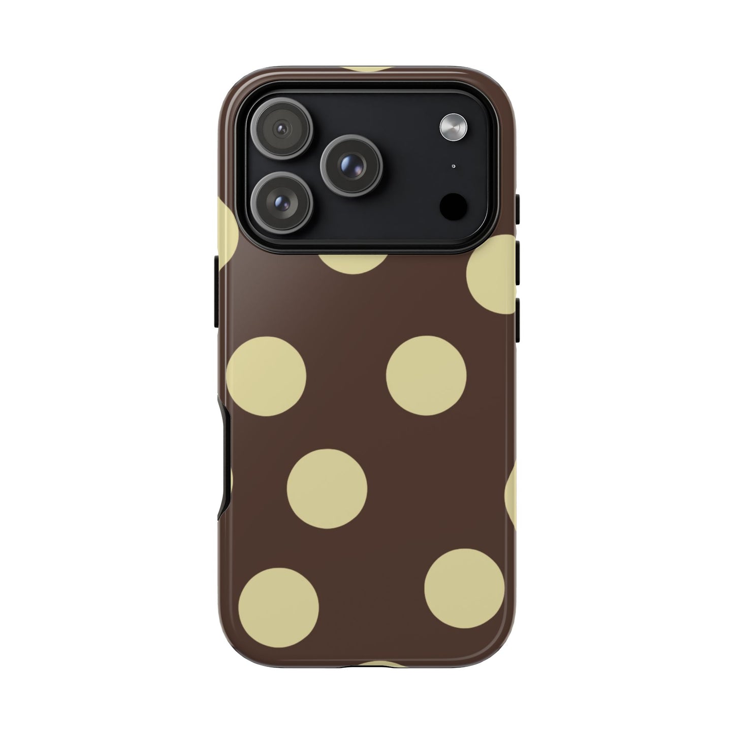 Brown & Butter Yellow Polka Dot Tough Phone Case