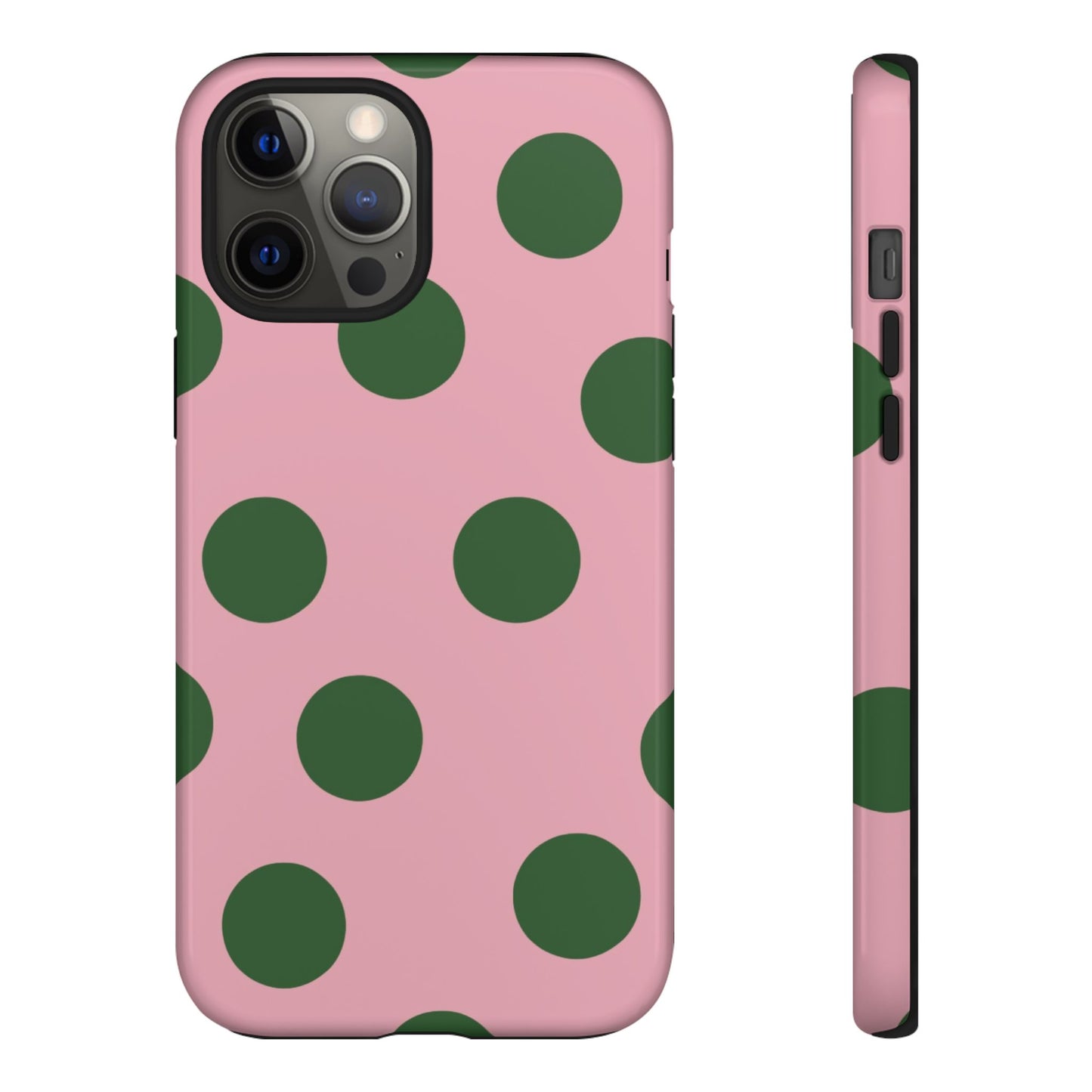 Pink & Green Polka Dot Tough Phone Case