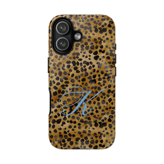 Personalized Initial Leopard Monogram Tough Case