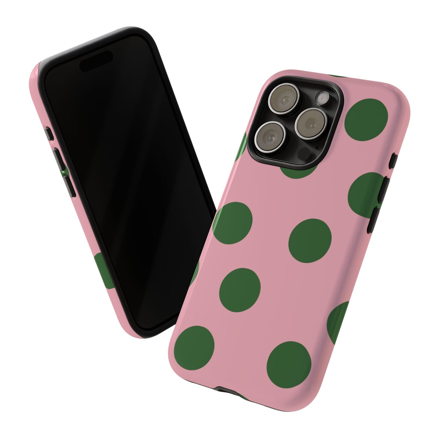 Pink & Green Polka Dot Tough Phone Case