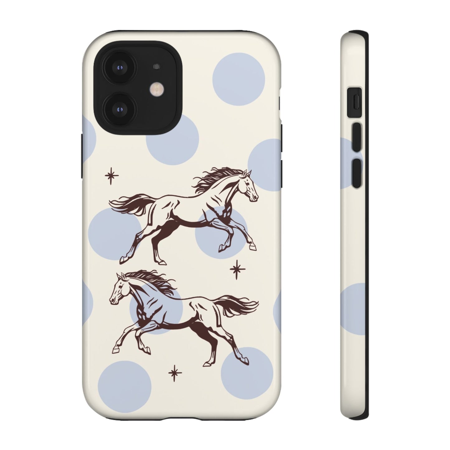 Horse Polka Dot Phone Case — Vintage Running Horses iPhone Cover