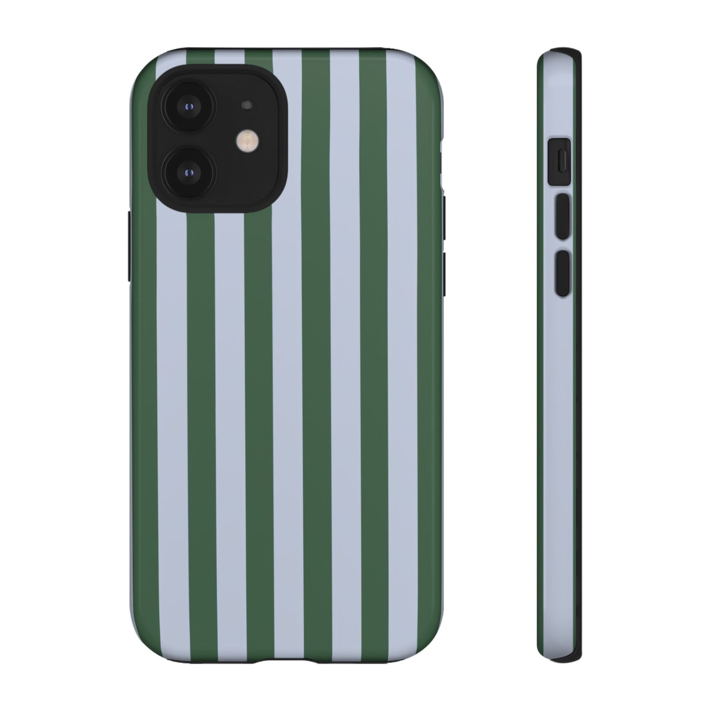 Green & Blue Striped Tough Phone Case — Durable Protective Phone Case
