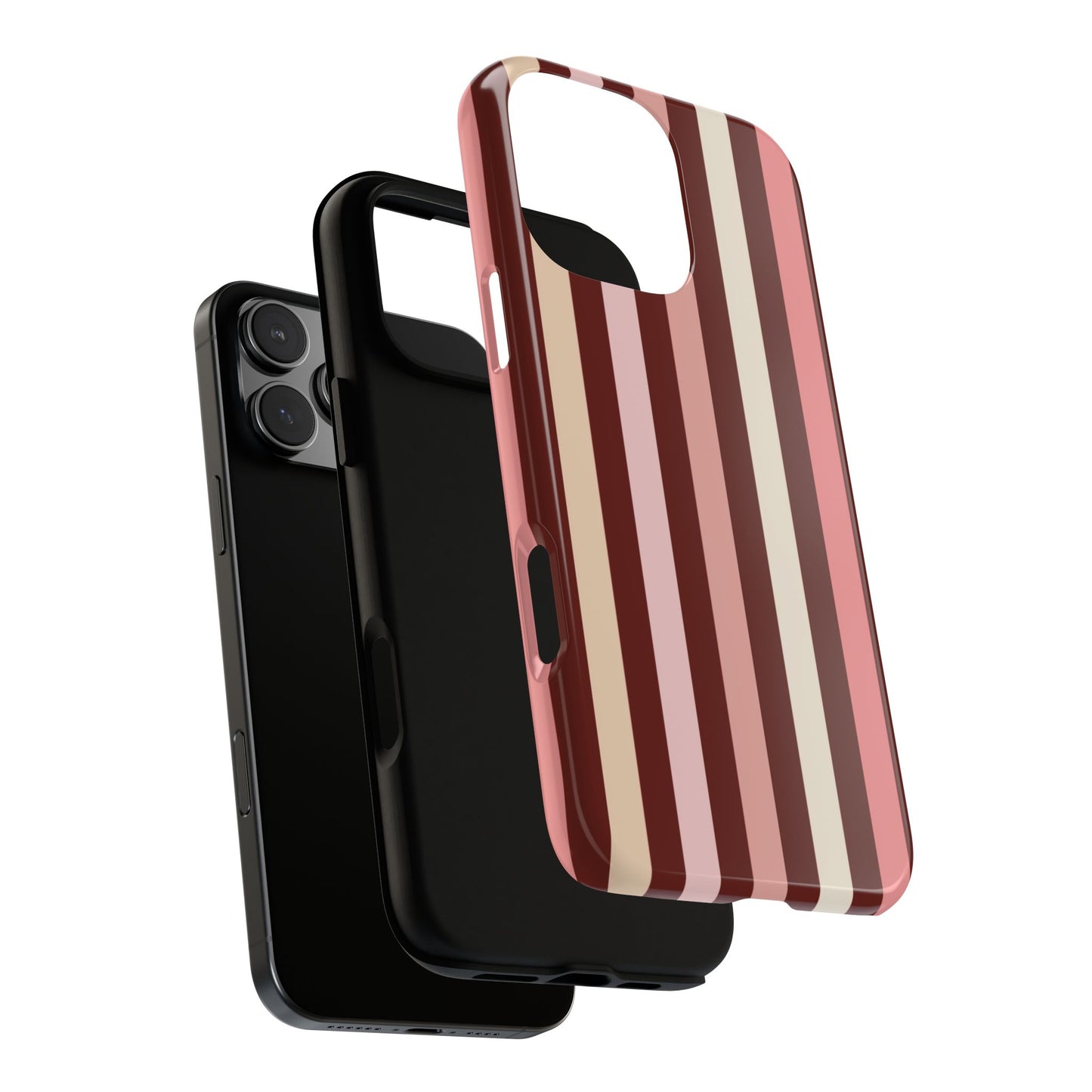 Burgundy Striped Tough Phone Case