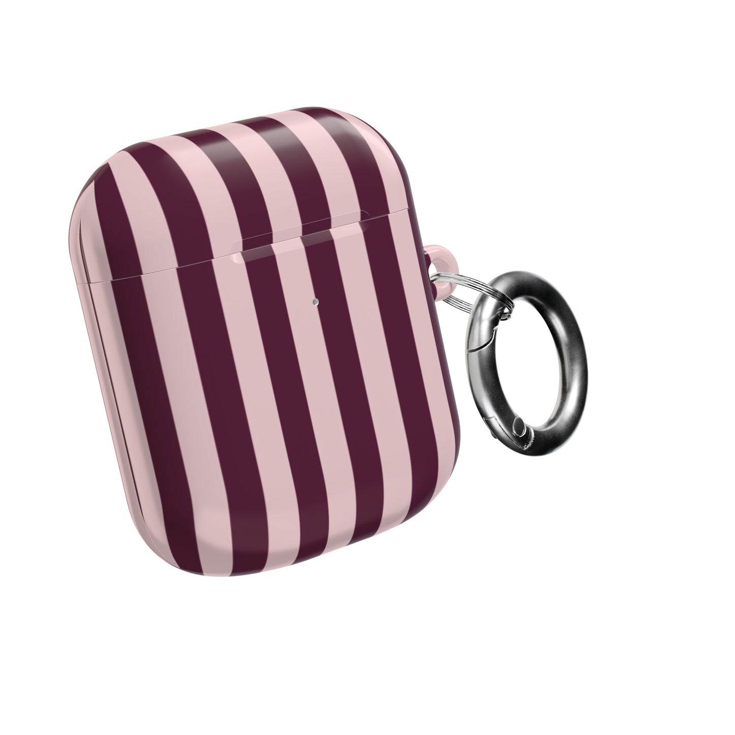 Striped Pink Burgundy AirPod Case – Pink & Maroon Vertical Stripe Protective Case