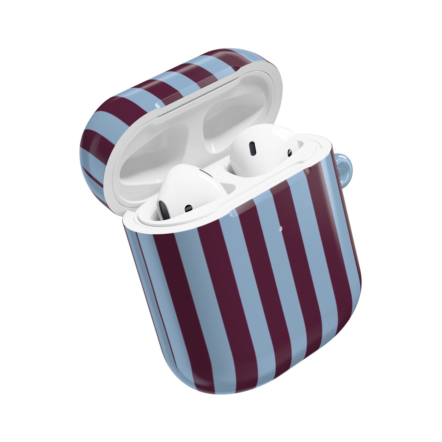 Striped AirPod Case — Blue & Burgundy Protective Cover