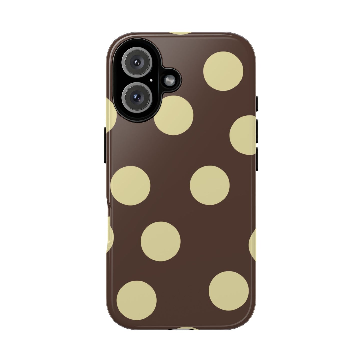 Brown & Butter Yellow Polka Dot Tough Phone Case