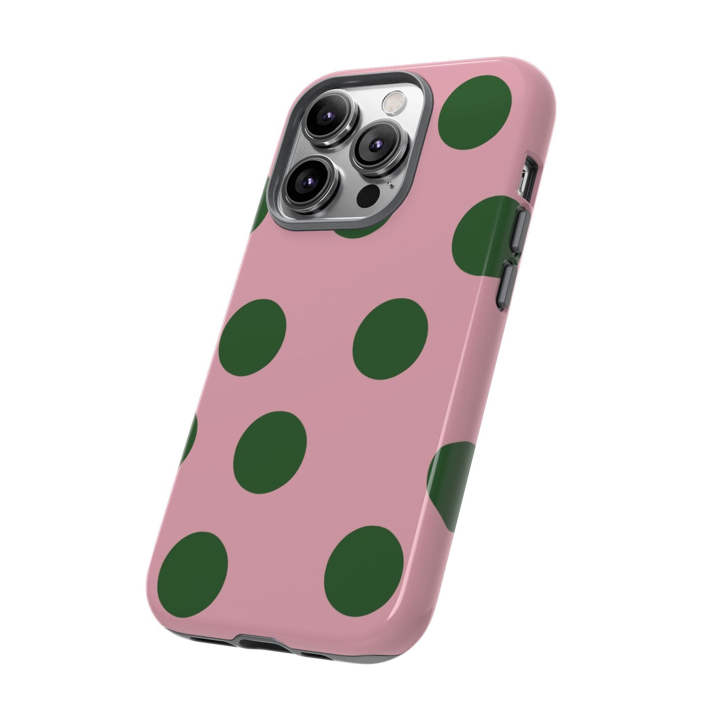 Pink & Green Polka Dot Tough Phone Case