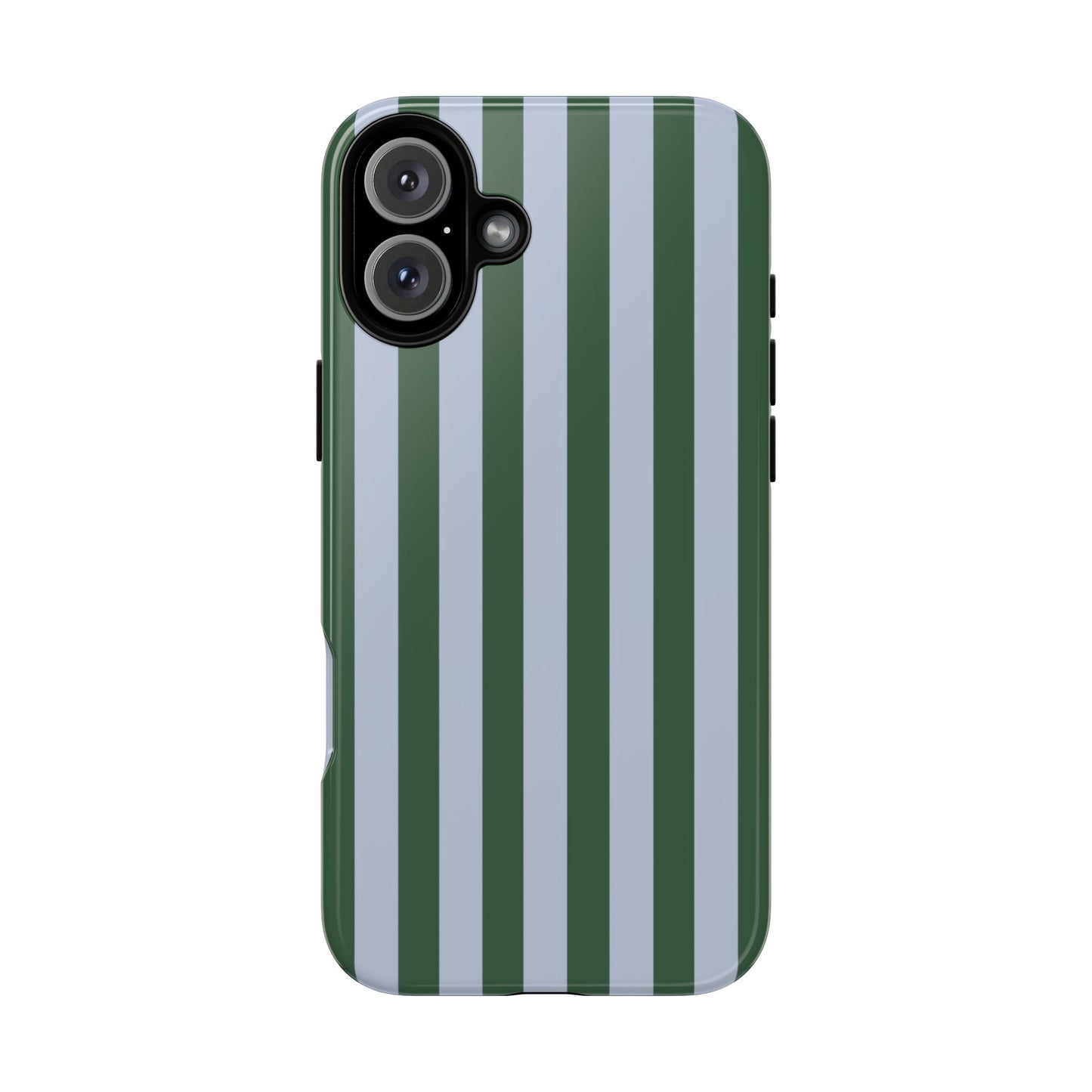 Green & Blue Striped Tough Phone Case — Durable Protective Phone Case