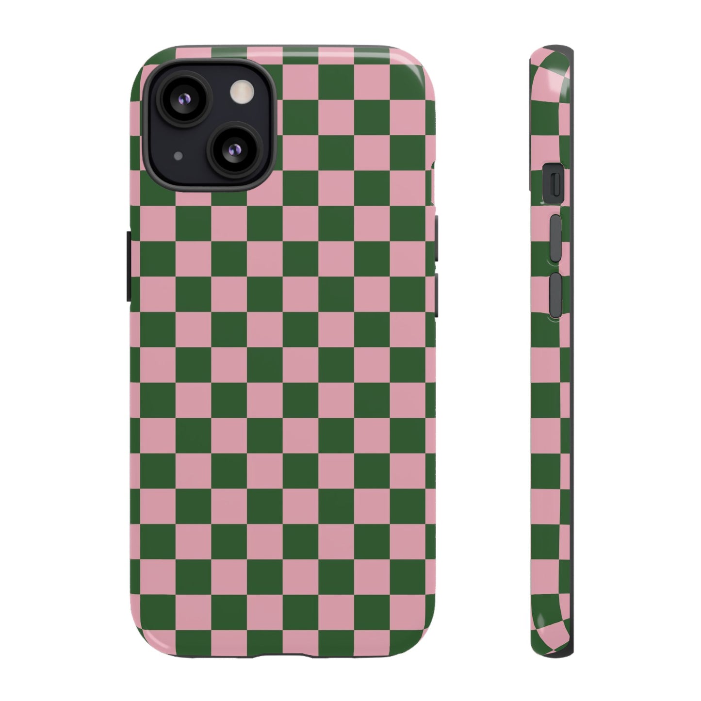 Green & Pink Checkered Phone Case