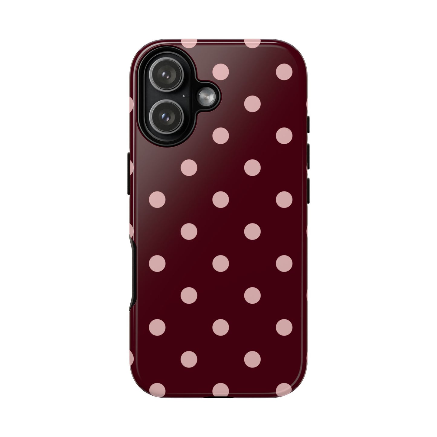 Burgundy & Blush Polka Dot Tough Phone Case