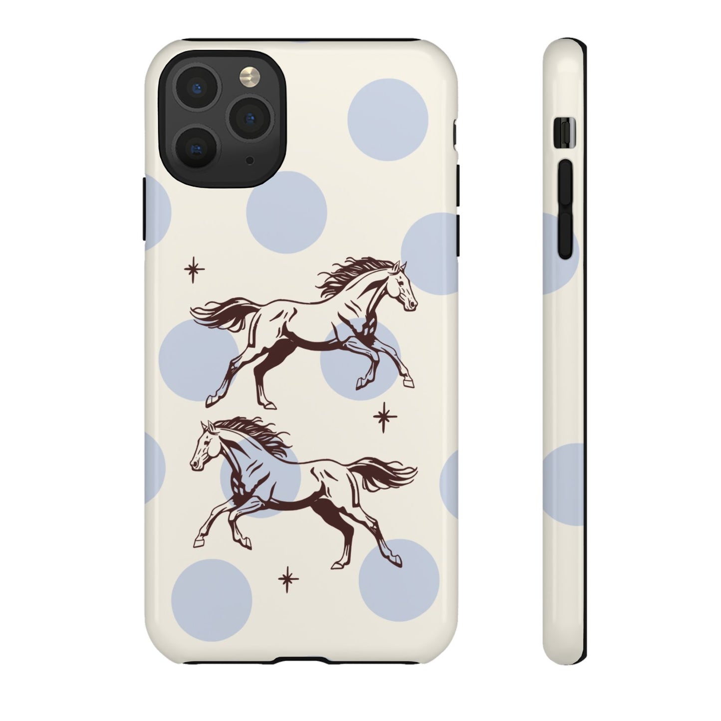 Horse Polka Dot Phone Case — Vintage Running Horses iPhone Cover