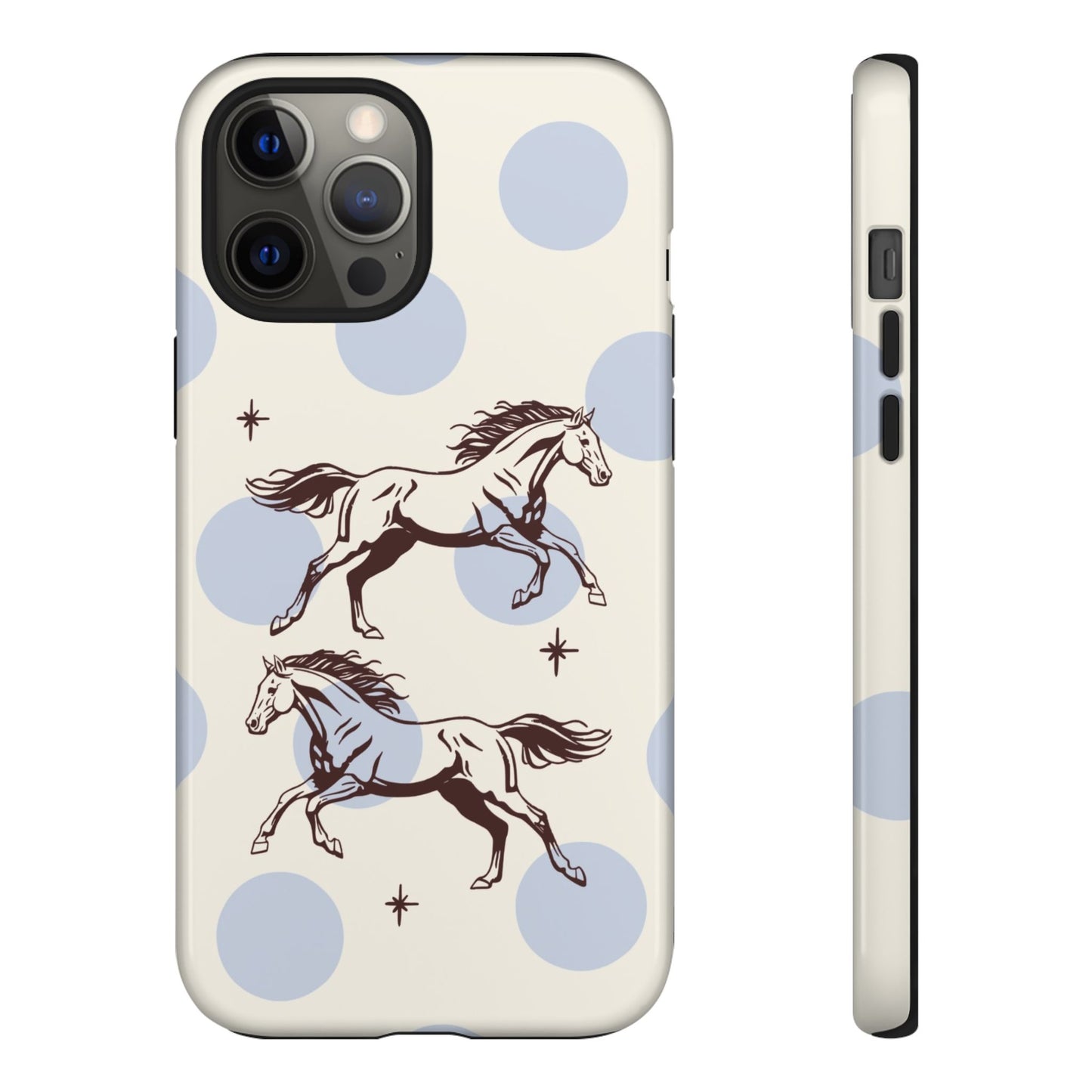 Horse Polka Dot Phone Case — Vintage Running Horses iPhone Cover