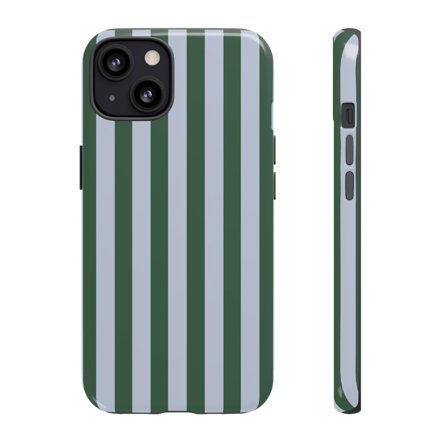 Green & Blue Striped Tough Phone Case — Durable Protective Phone Case