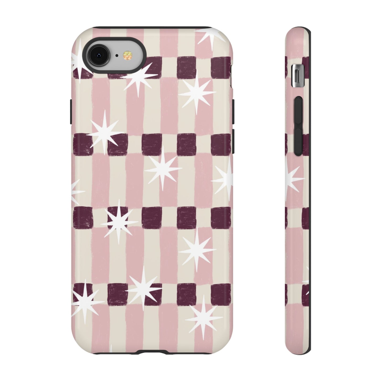 Pink Retro Starburst Tough Phone Case