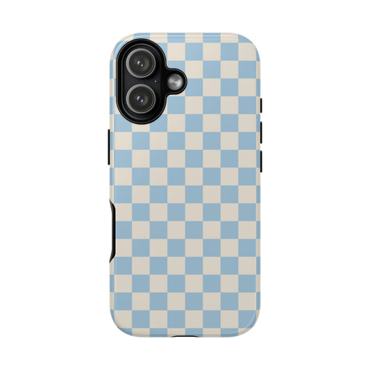 Blue & Beige Checkered Phone Case