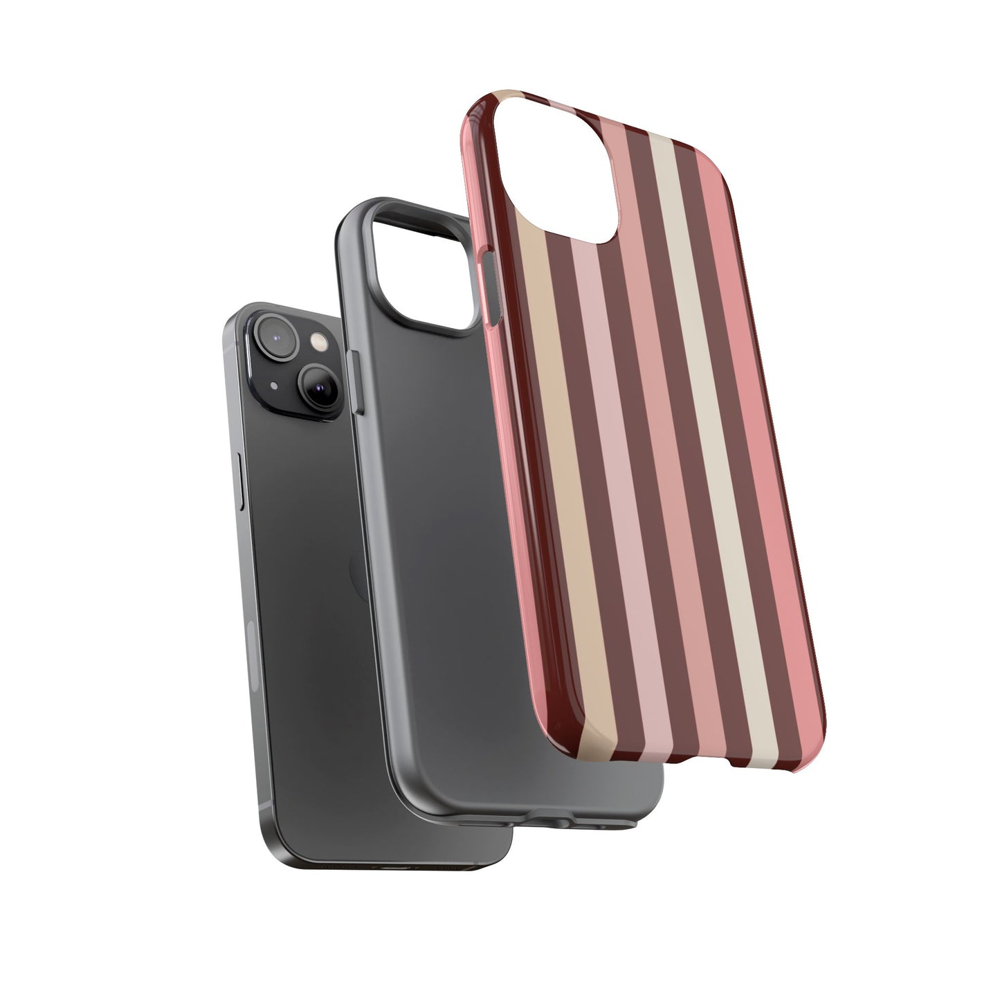 Burgundy Striped Tough Phone Case