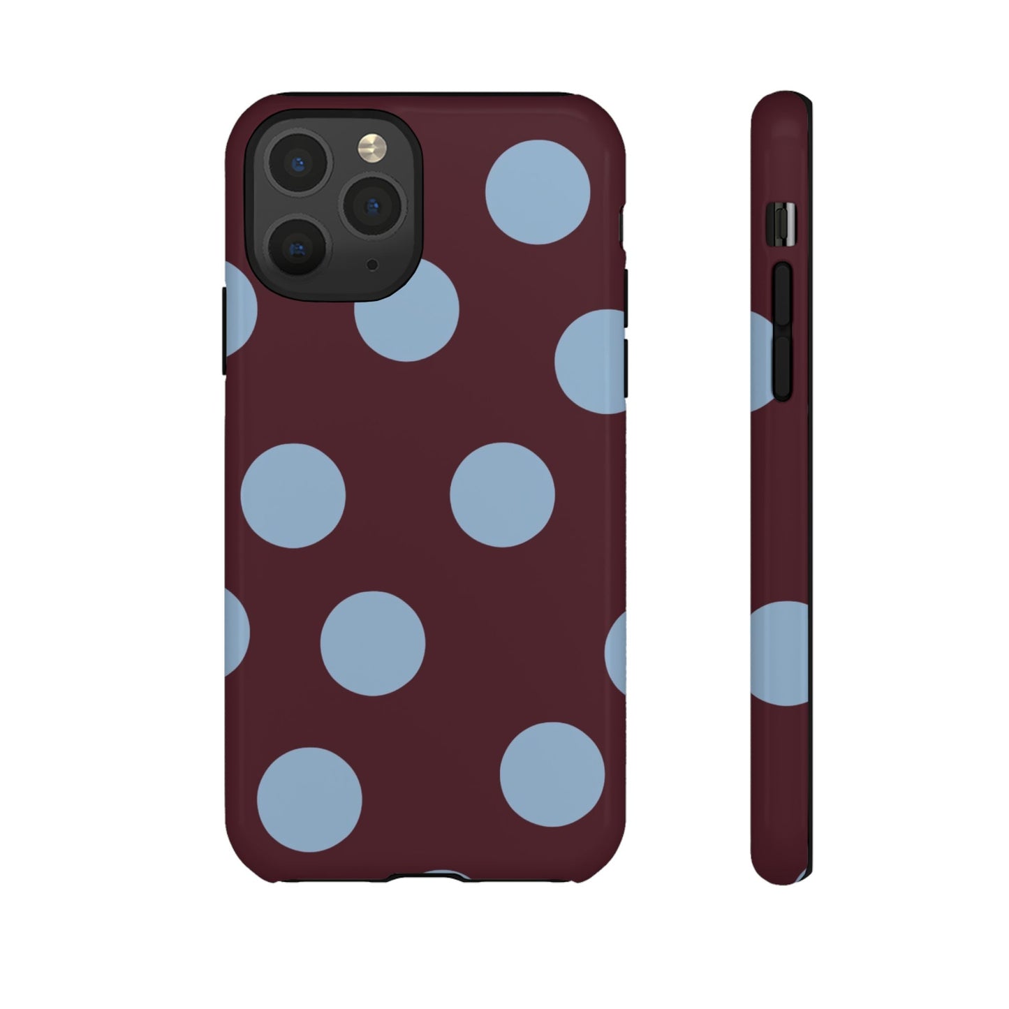Blue & Burgundy Polka Dot Tough Phone Case