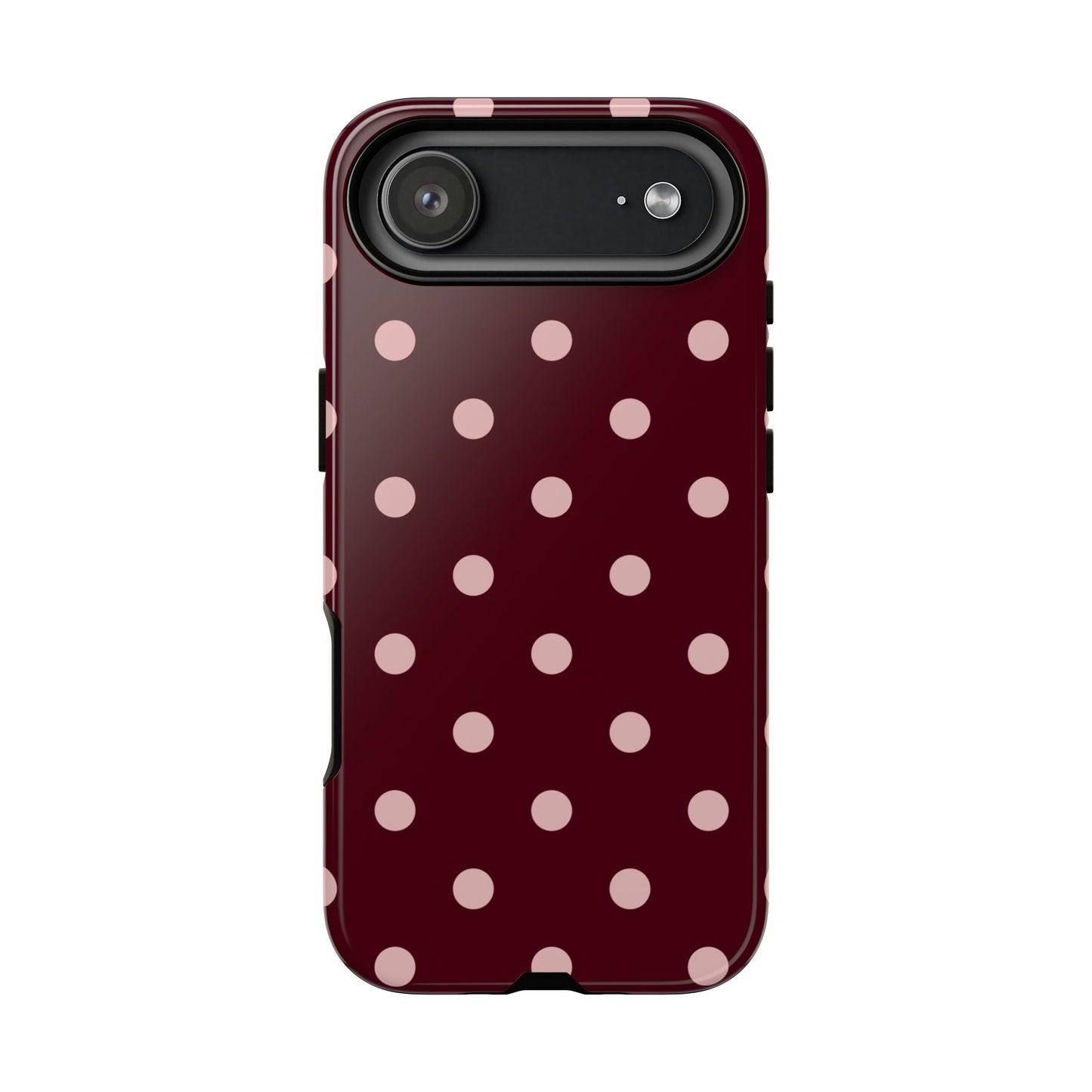 Burgundy & Blush Polka Dot Tough Phone Case