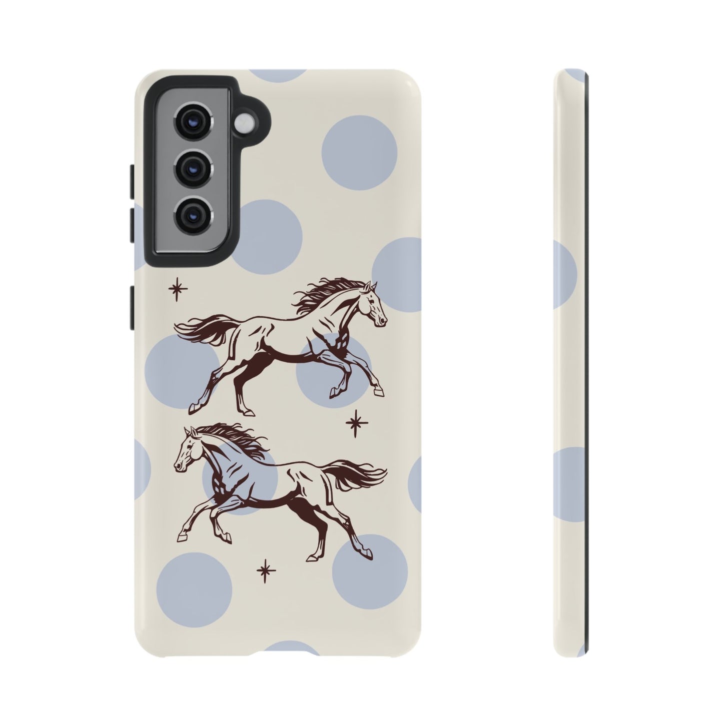 Horse Polka Dot Phone Case — Vintage Running Horses iPhone Cover