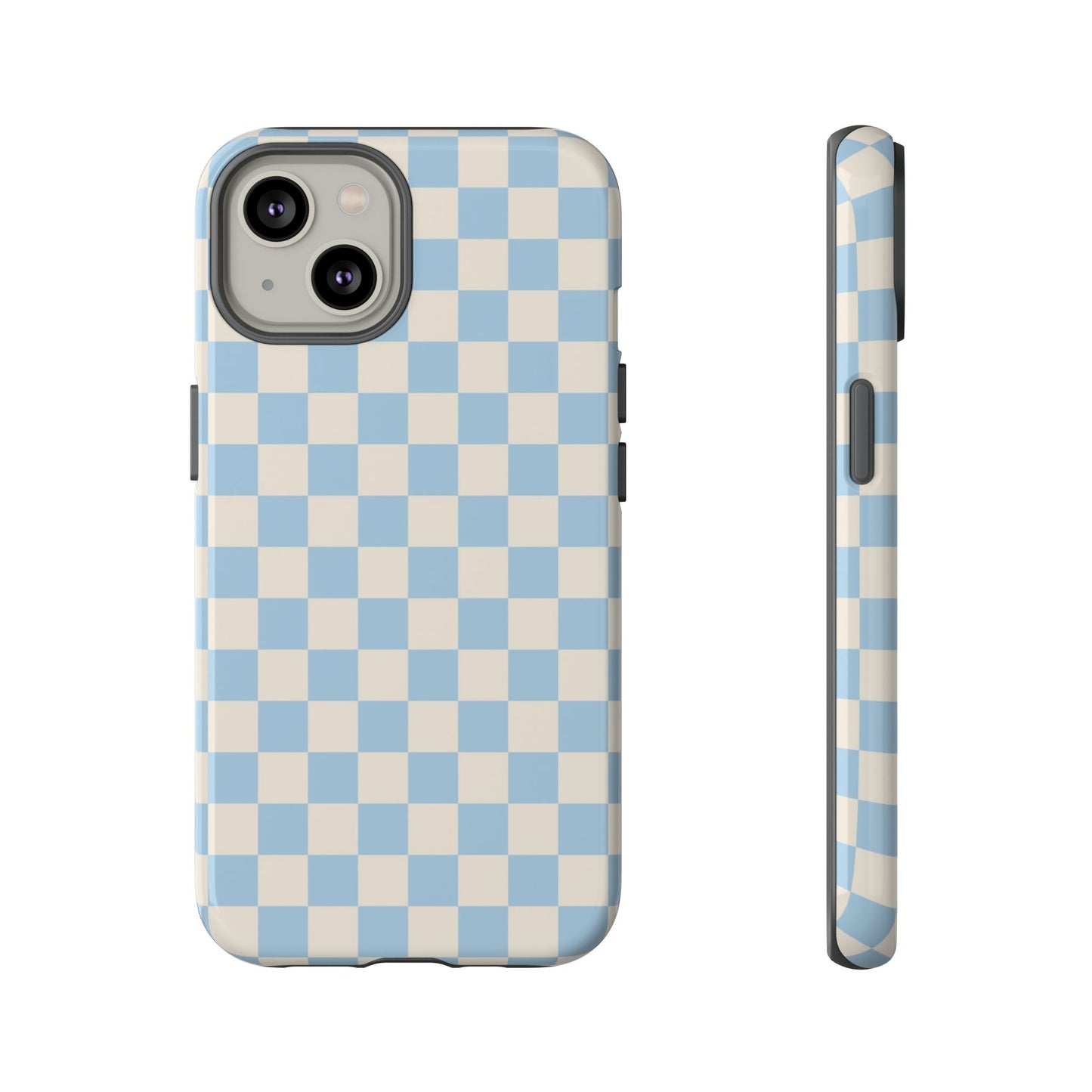 Blue & Beige Checkered Phone Case