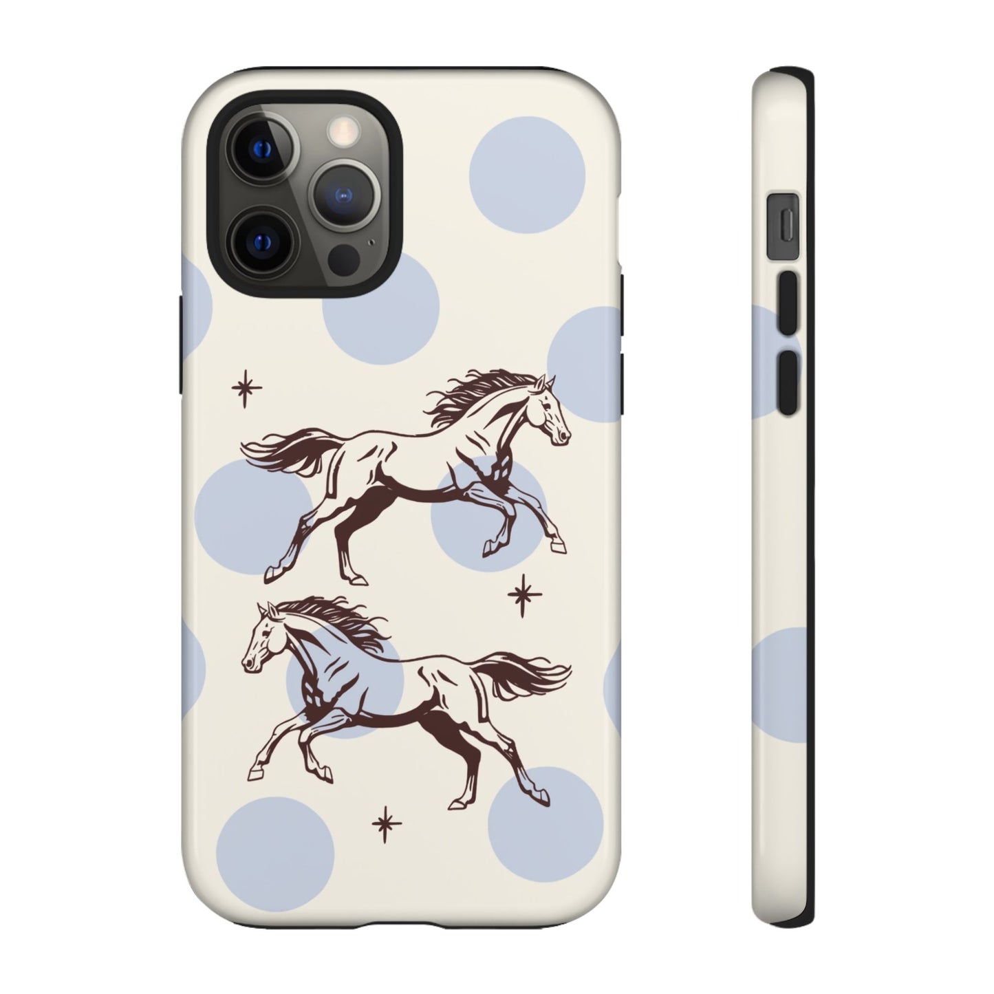 Horse Polka Dot Phone Case — Vintage Running Horses iPhone Cover