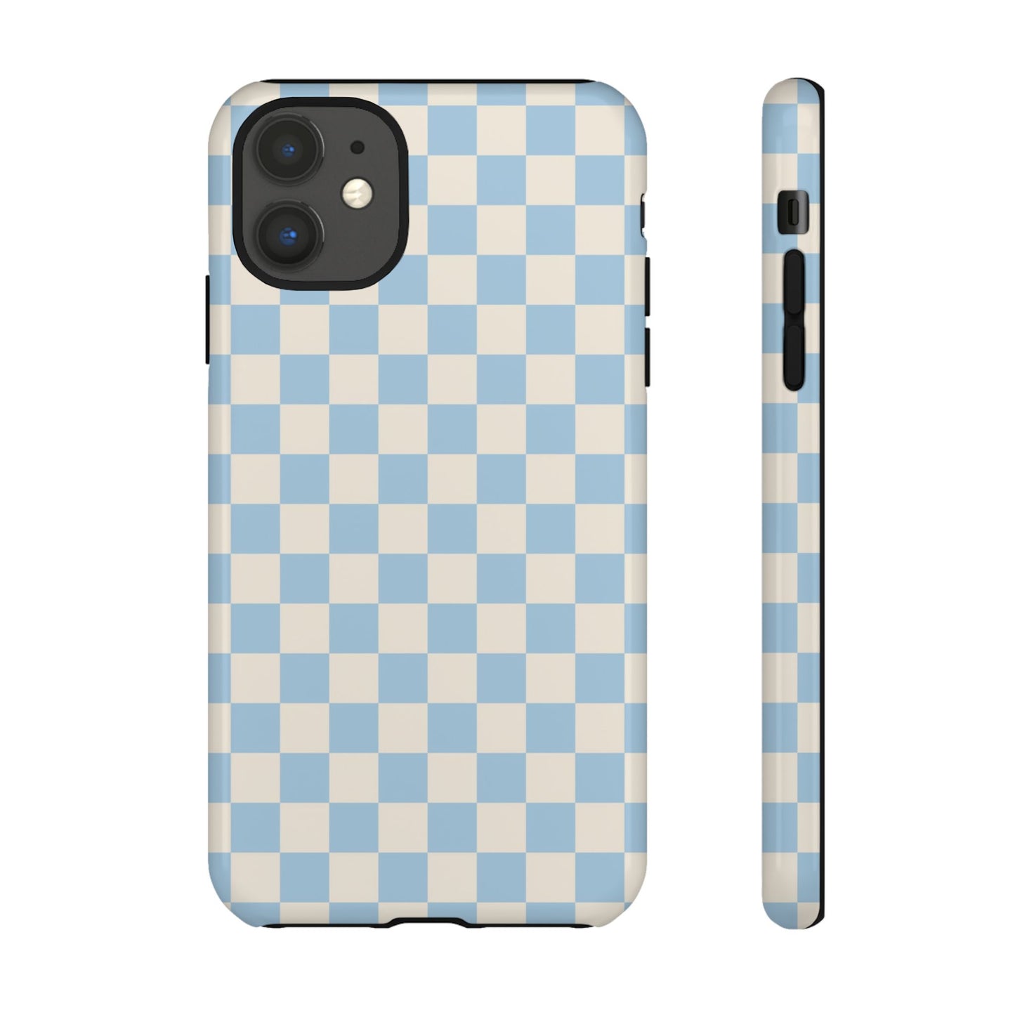 Blue & Beige Checkered Phone Case