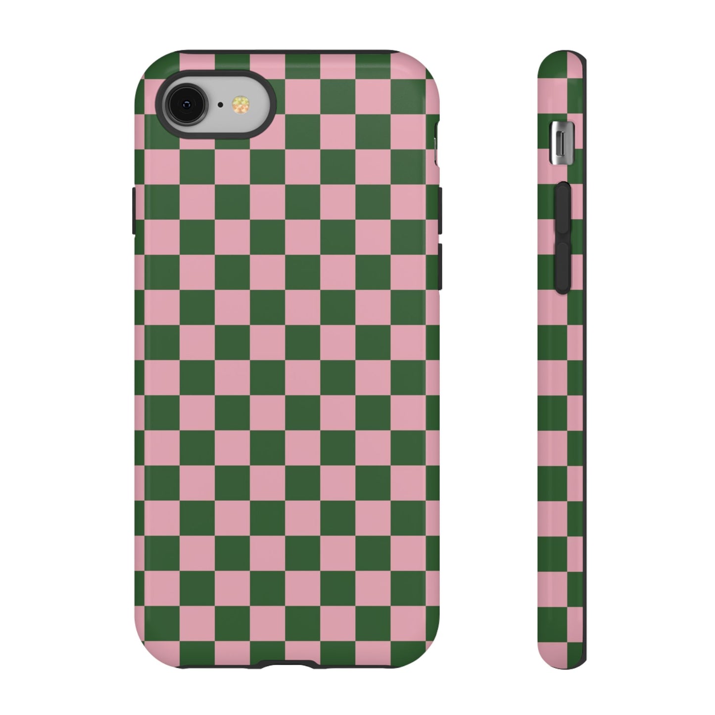 Green & Pink Checkered Phone Case