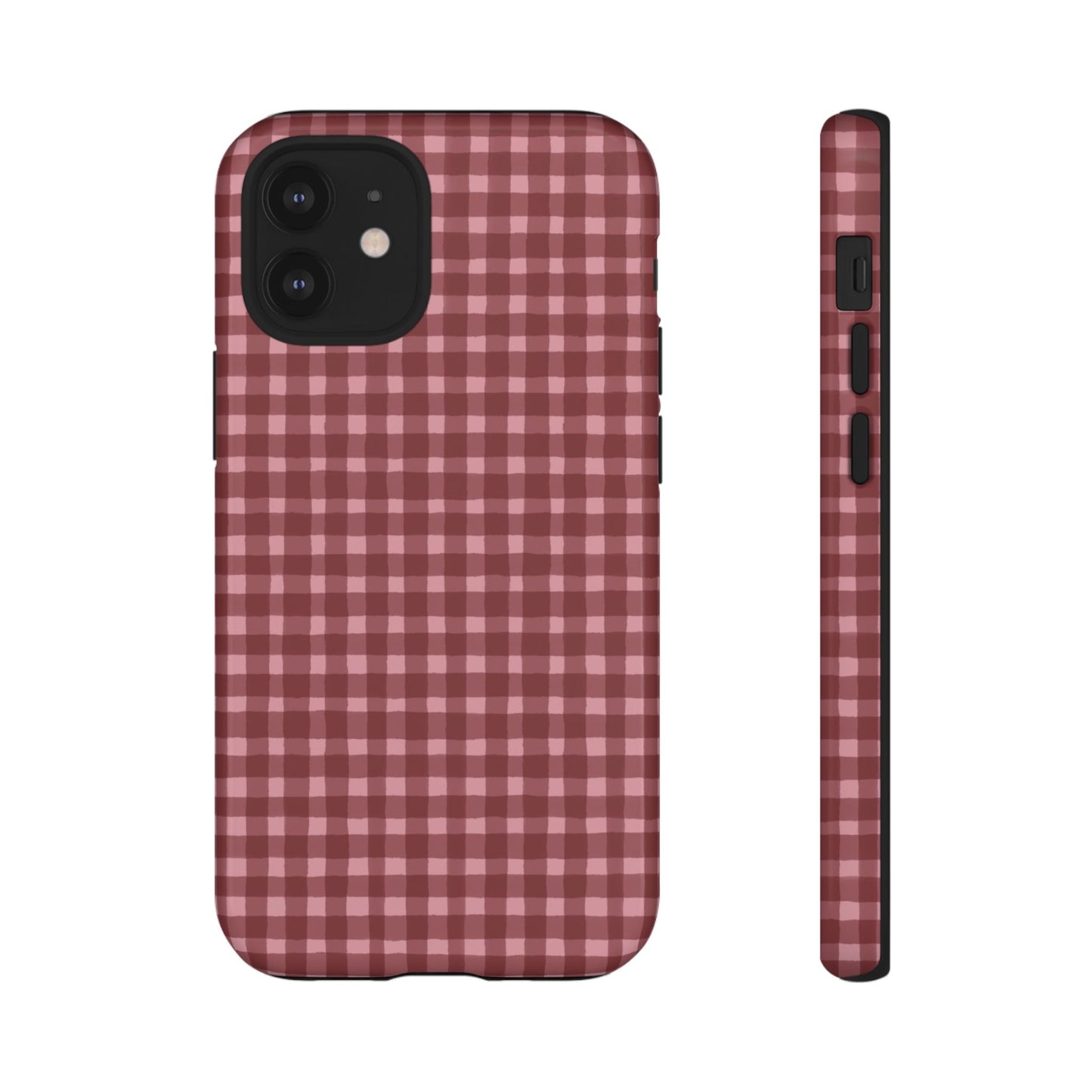Gingham Burgundy Tough Phone Case