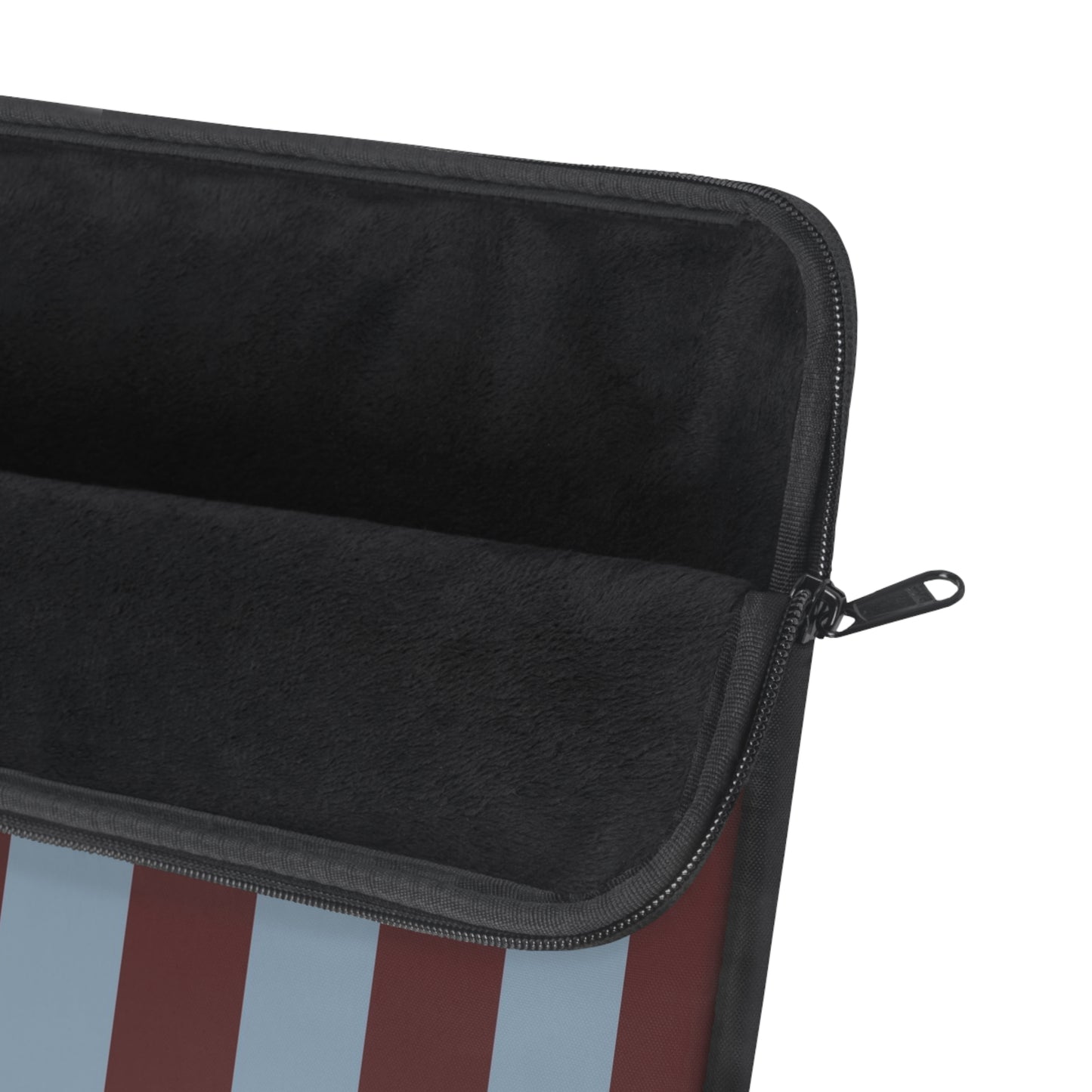 Striped Laptop Sleeve — Burgundy & Slate Vertical Stripe Protective Case