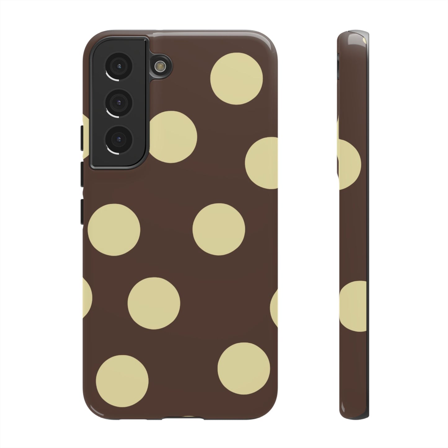 Brown & Butter Yellow Polka Dot Tough Phone Case