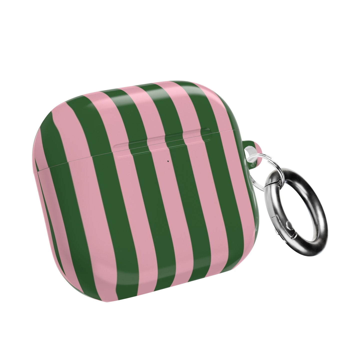 AirPods Case — Pink & Green Vertical Stripe Protective Cover