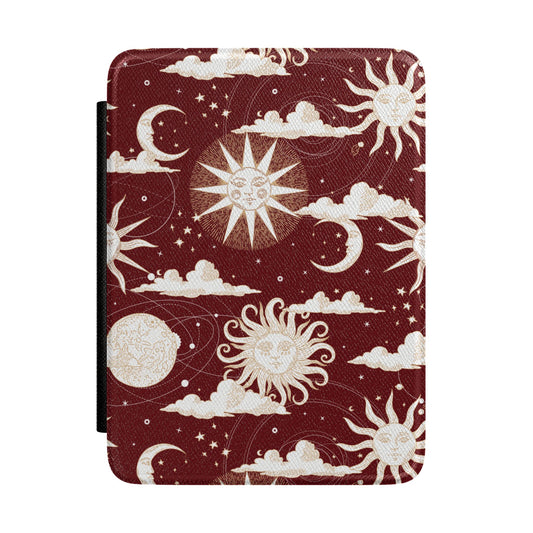 Celestial Sun & Moon Kindle Case — Boho Astrology E-Reader Cover