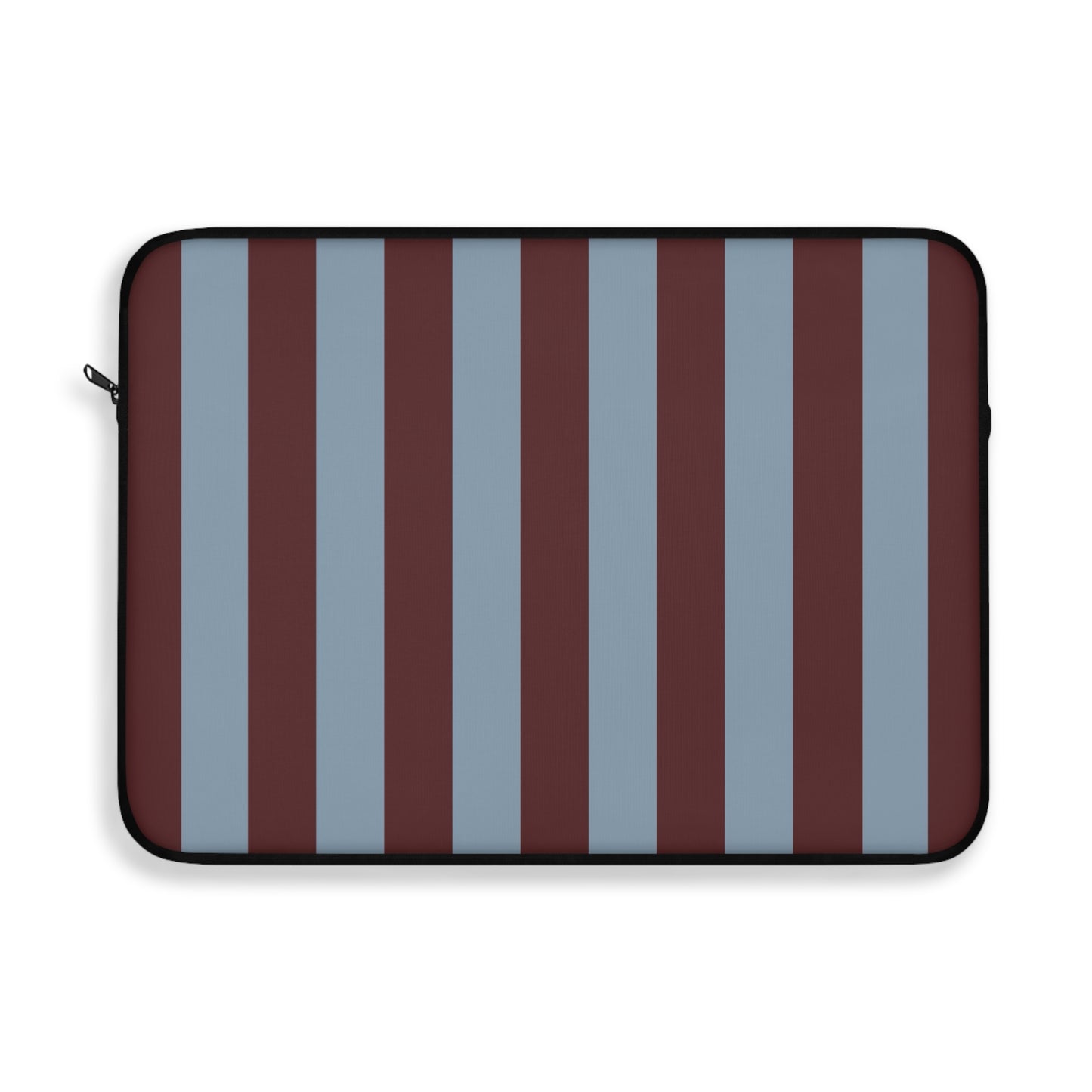 Striped Laptop Sleeve — Burgundy & Slate Vertical Stripe Protective Case