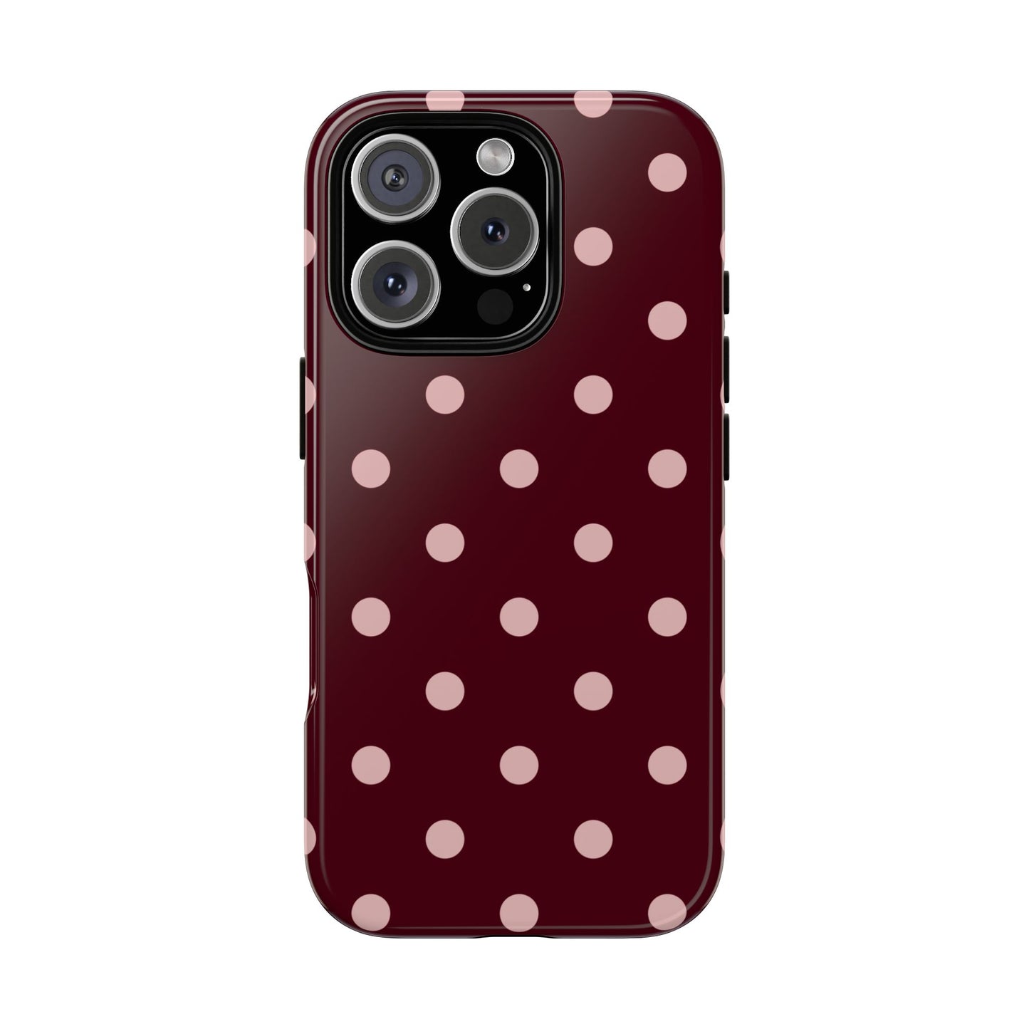 Burgundy & Blush Polka Dot Tough Phone Case