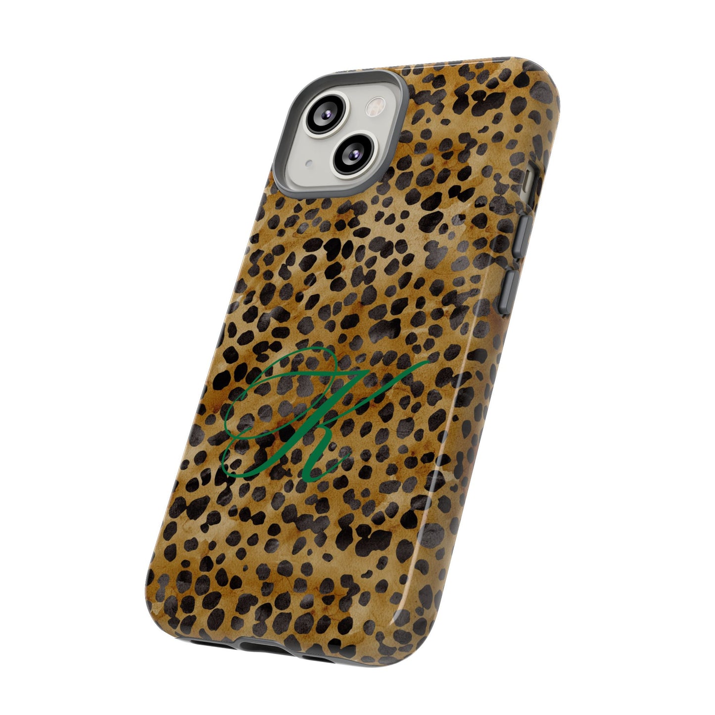 Personalized Initial Leopard Monogram Tough Case