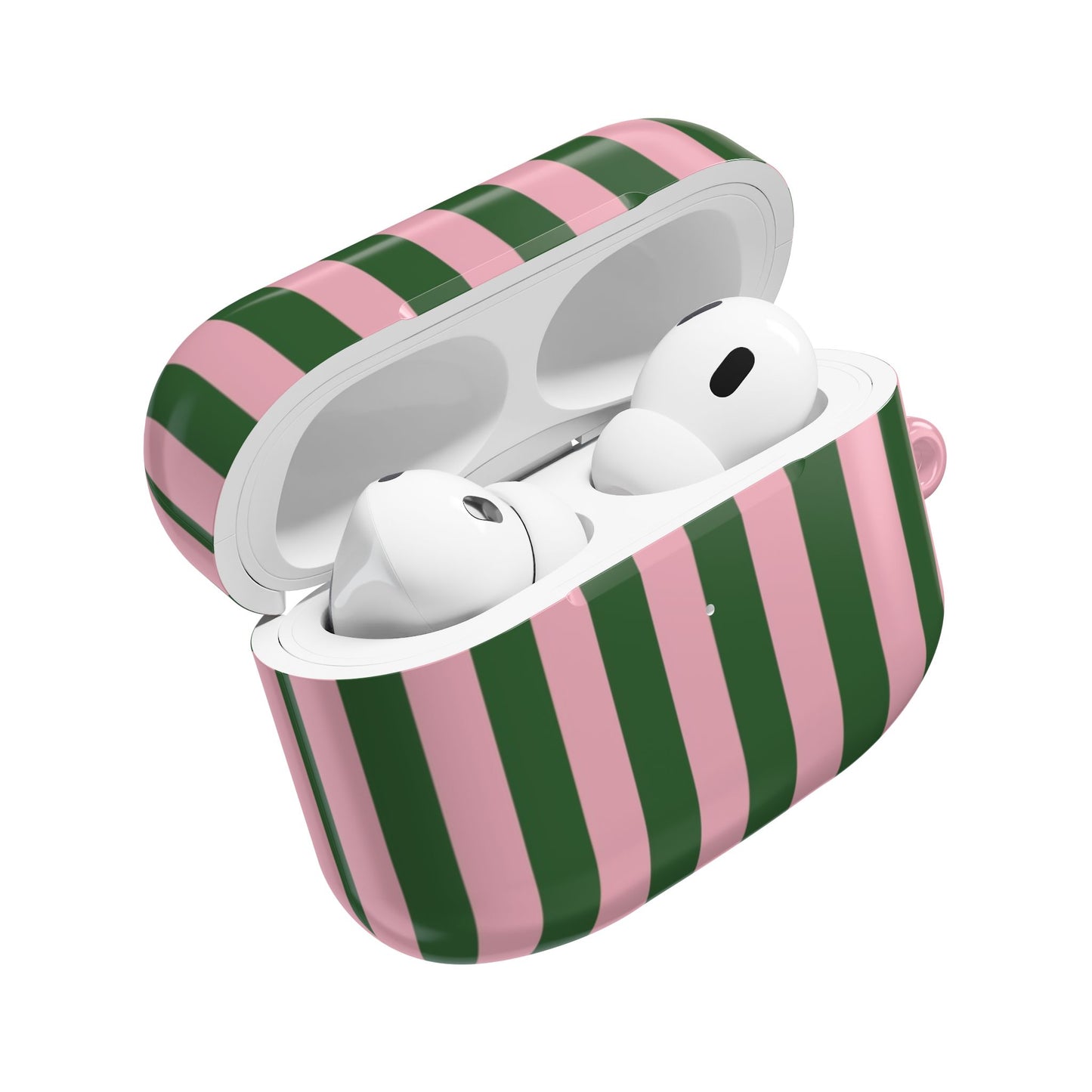 AirPods Case — Pink & Green Vertical Stripe Protective Cover