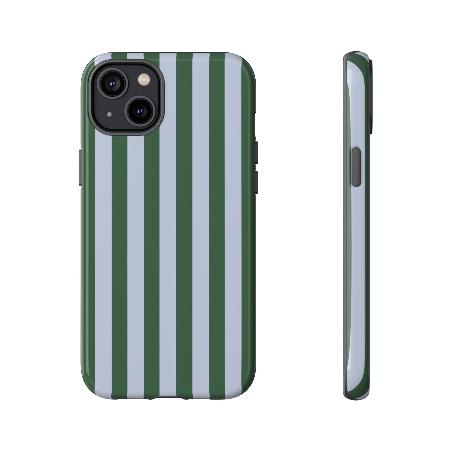 Green & Blue Striped Tough Phone Case — Durable Protective Phone Case