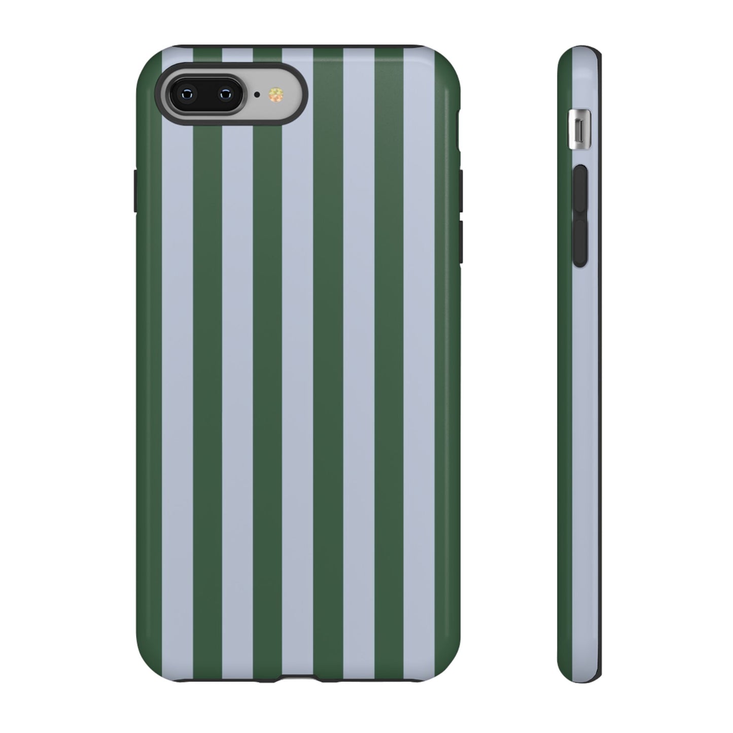Green & Blue Striped Tough Phone Case — Durable Protective Phone Case