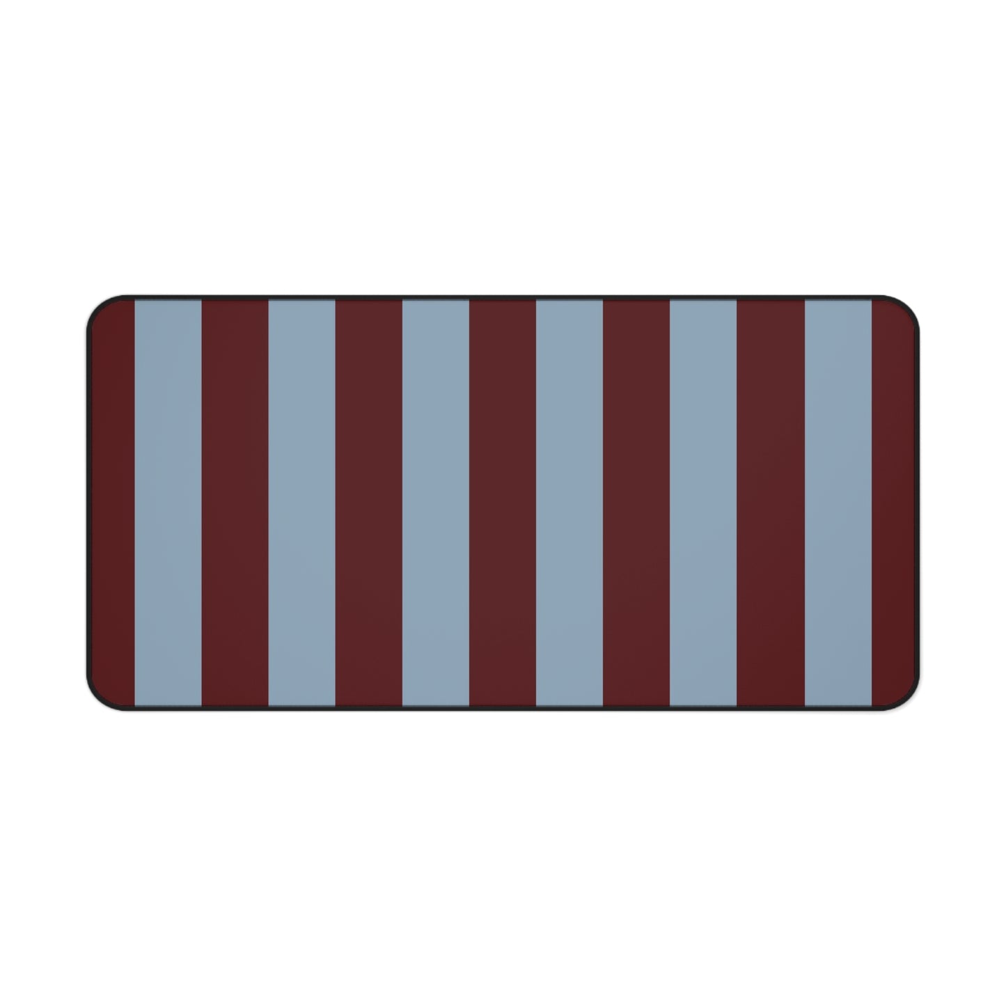 Striped Maroon & Slate Blue Desk Mat — Large Mousepad Surface for Office & Gaming