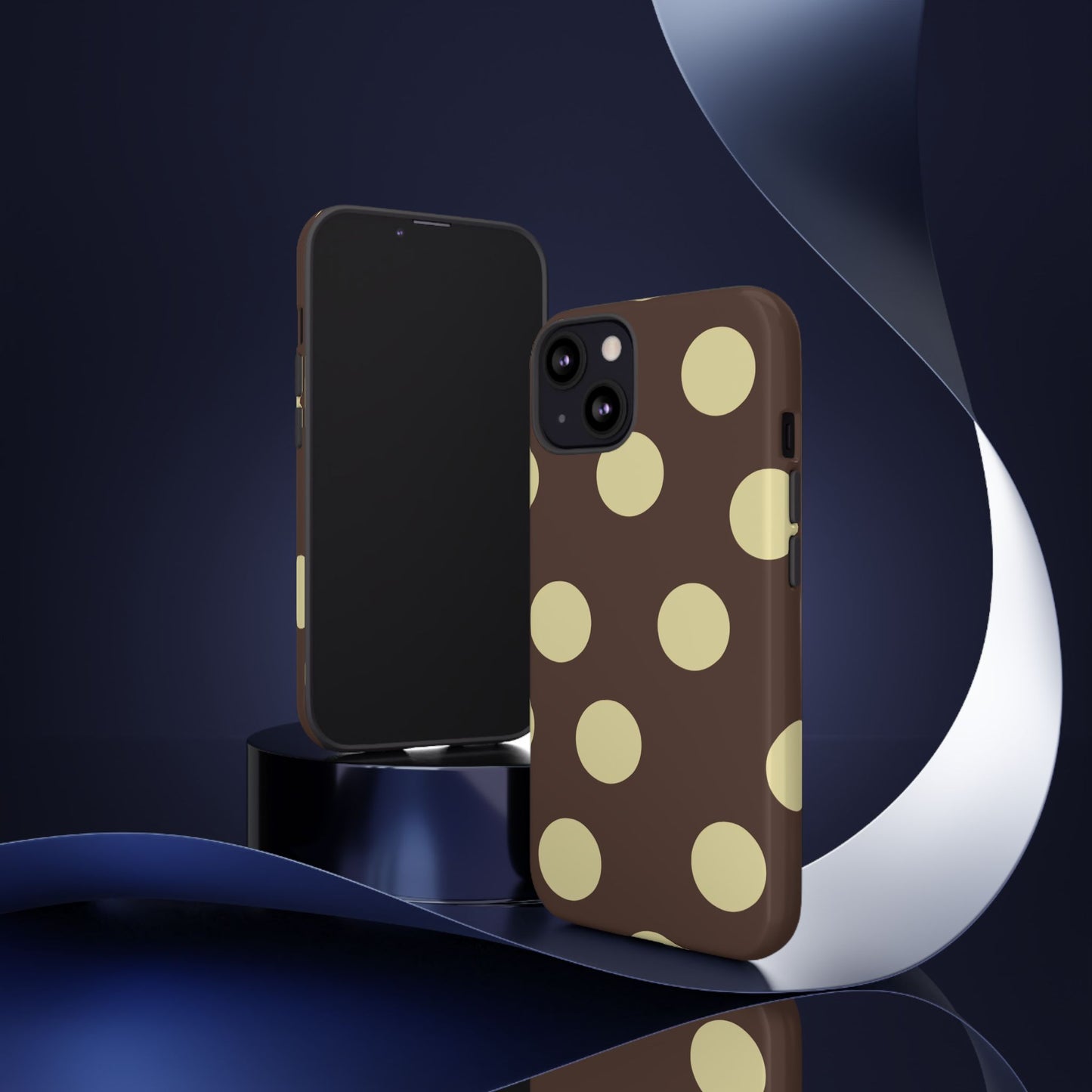 Brown & Butter Yellow Polka Dot Tough Phone Case