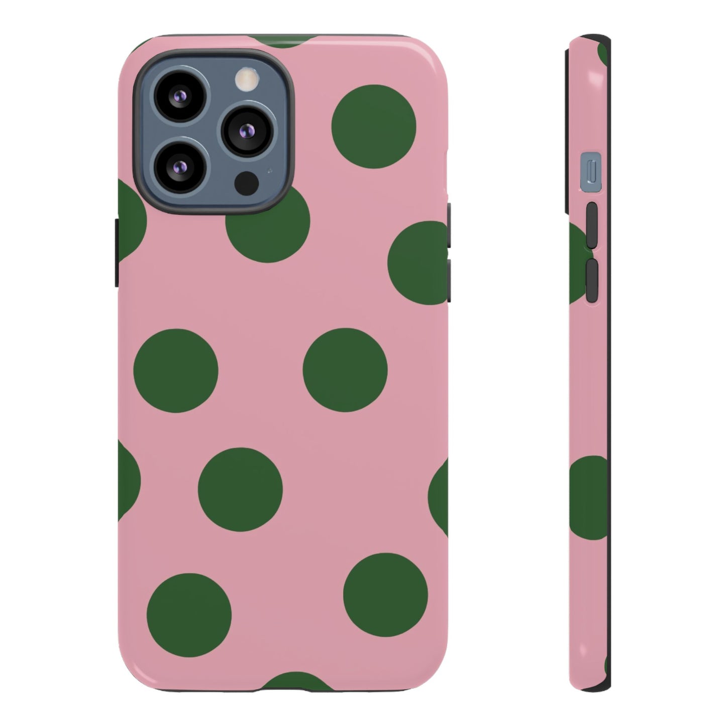 Pink & Green Polka Dot Tough Phone Case
