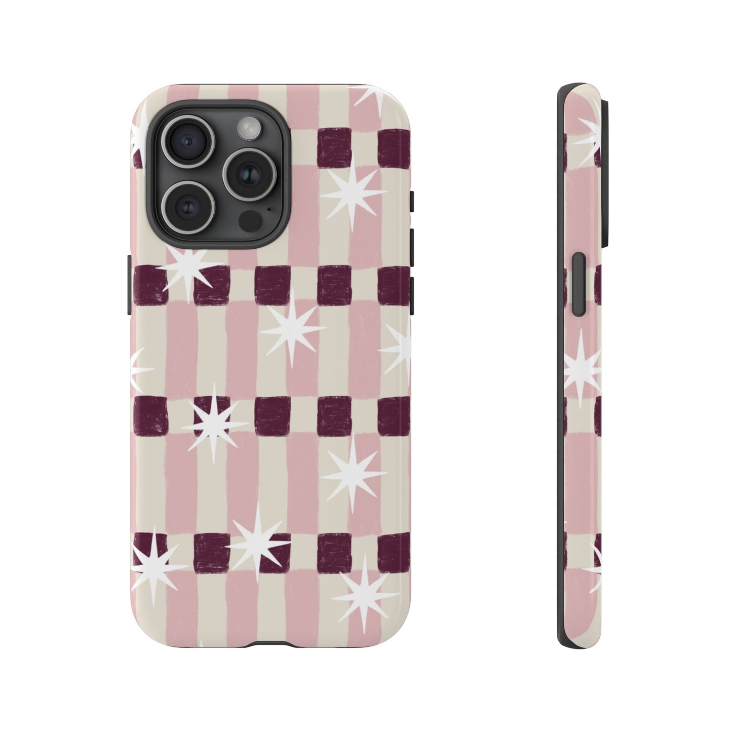 Pink Retro Starburst Tough Phone Case